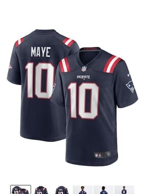 Nike Patriots #10 Maye Navy Football Jersey